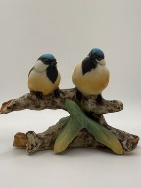 Capodimonte Italian Porcelain Double Birds on Branch Cottagecore Decor